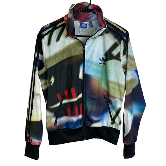 Adidas Originals Firebird Track Jacket Womens Medium Shoe Chaos Abstract Trefoil - Picture 1 of 8